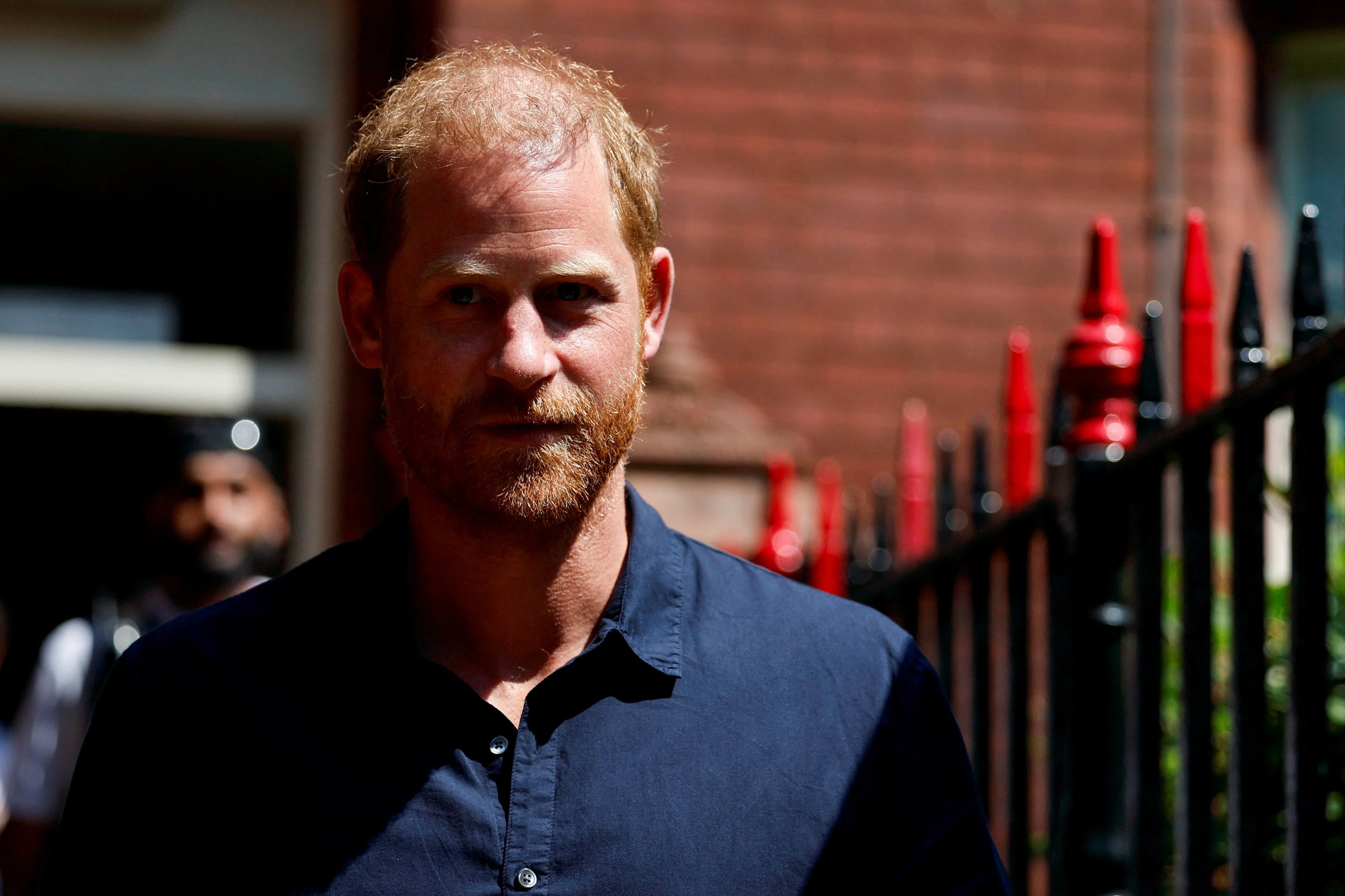 Britain's Prince Harry leaves the Birmingham Children's Hospital after celebrating the 20th anniversary of the first WellChild Nurse programme, in Birmingham, Britain, July 9, 2026. REUTERS/Lisa Leutner
