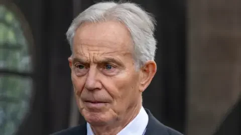 Getty Images Tony Blair, pictured wearing a dark suit 