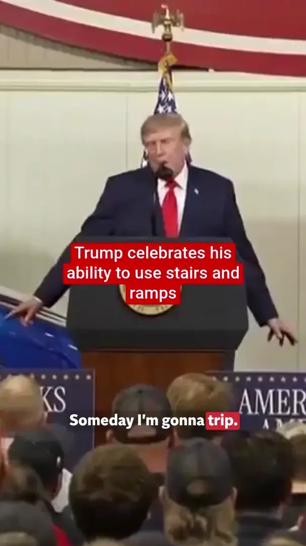 SOCIAL: Trump celebrates his ability to use stairs and ramps