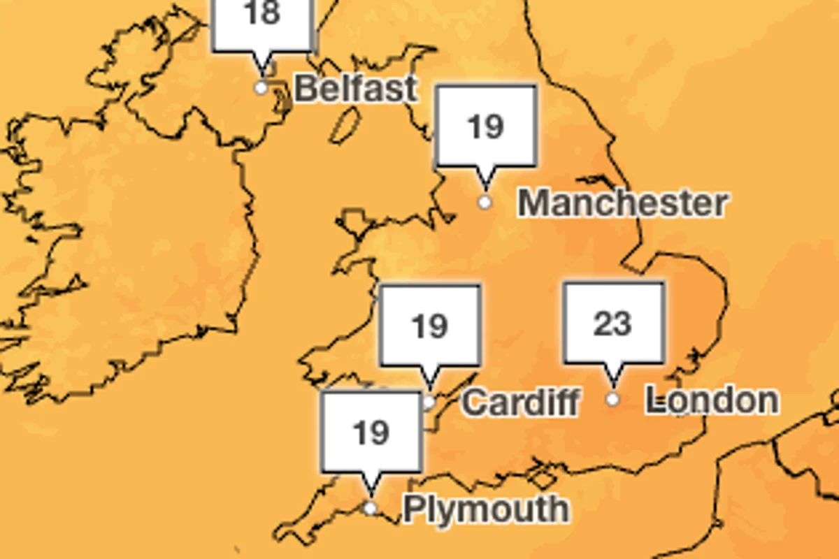 Where temperatures could hit 23C this weekend before cold chill