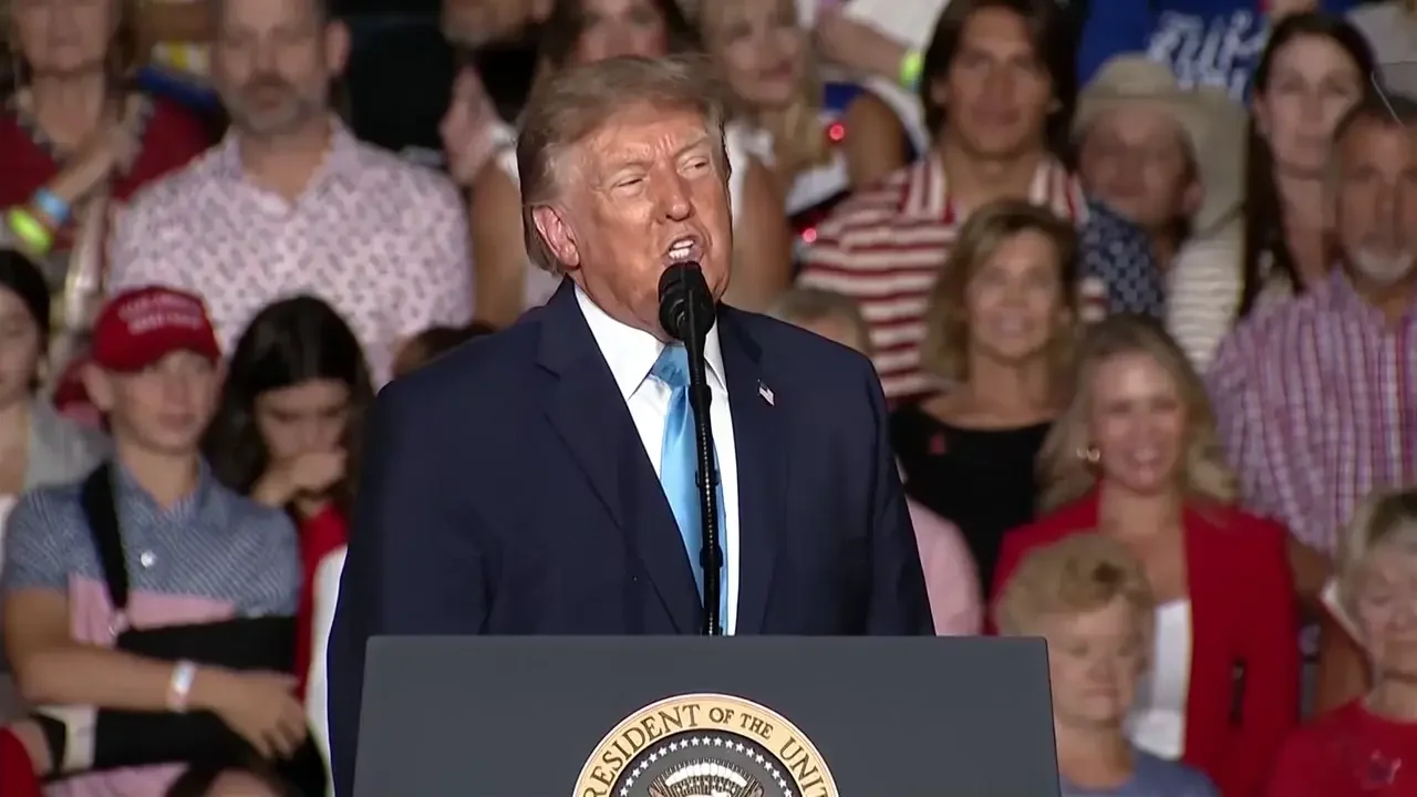 Trump brings Natalie Harp on stage to sign diesel executive order at Nebraska rally
