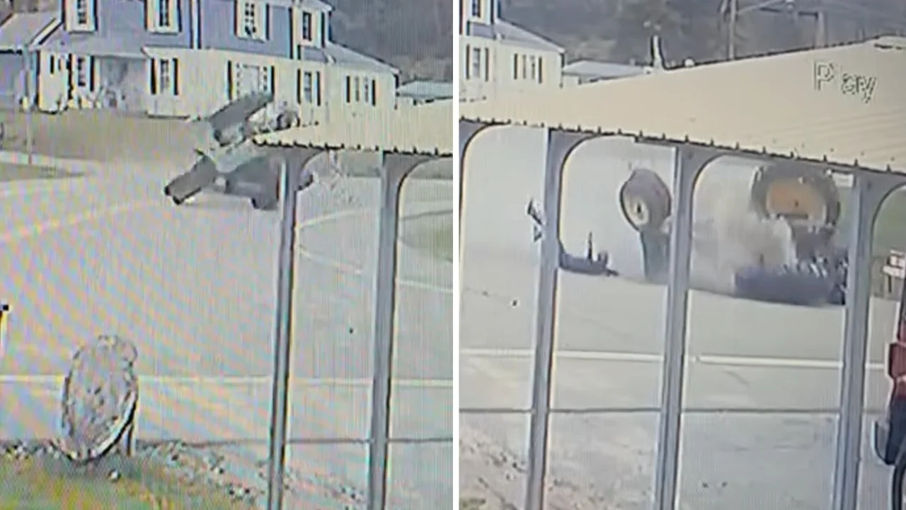 Horrifying moment hayride in upstate New York flips leaving a dozen injured 